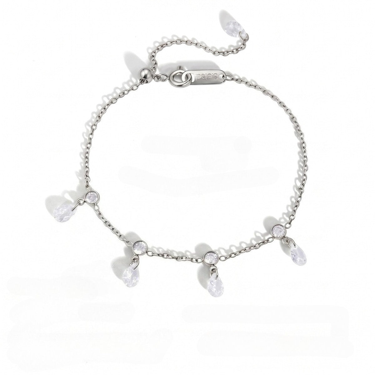 Stainless Steel Bracelet with Droplet Detail