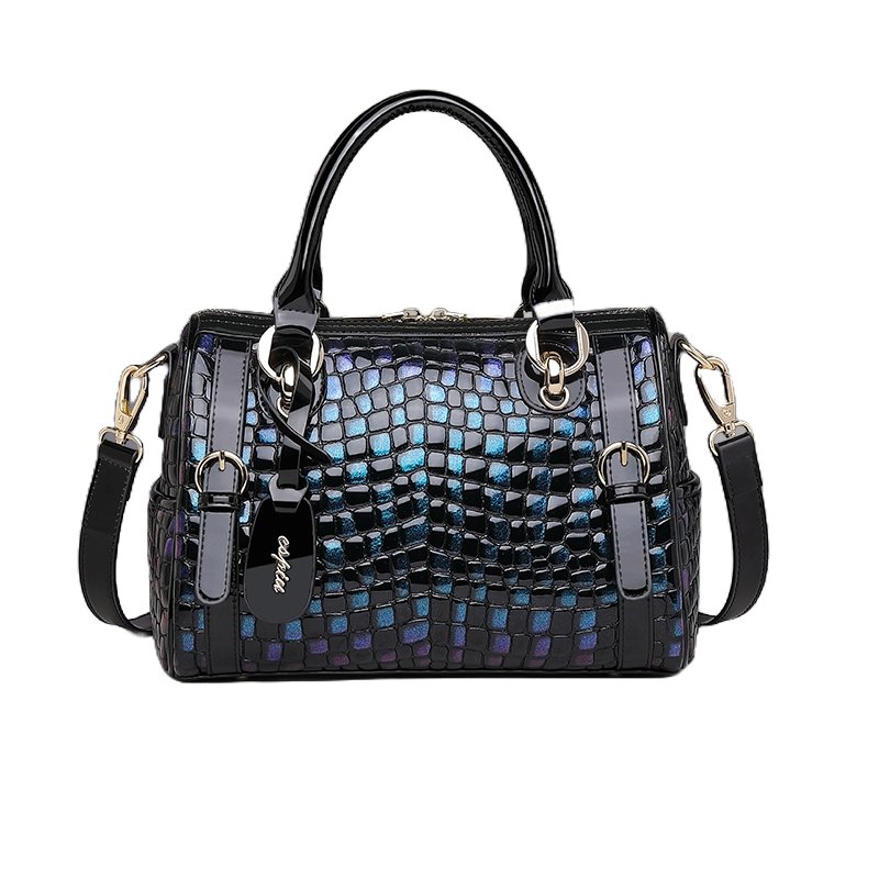 Genuine Leather Tote Bag with Weekend Detail