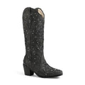 Statement Retro Crystal-Embellished Western Boots
