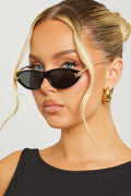 Black/Gold Knot-Style Feline Cat-Eye Sunglasses - AMRONI