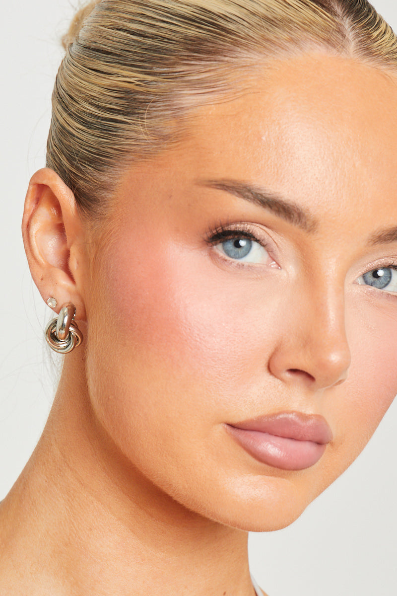 Silver Earrings - Knotted Drop
