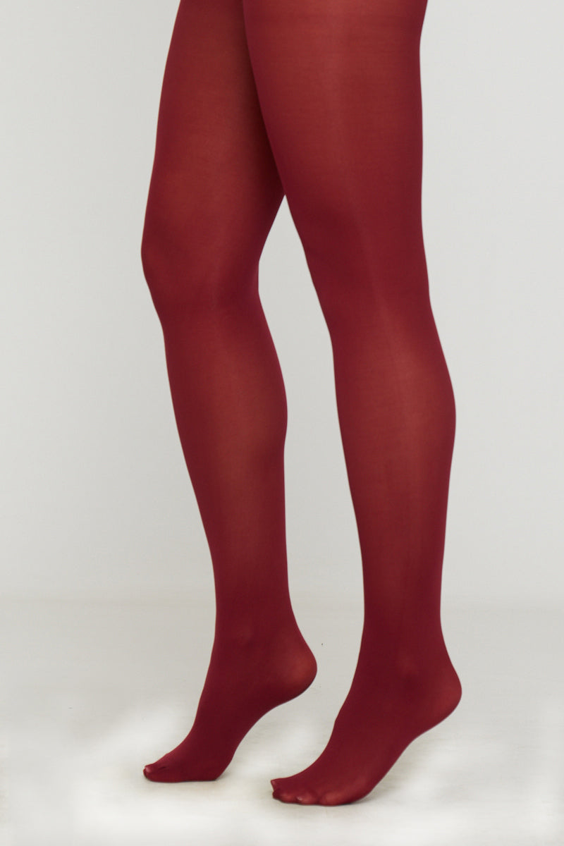 Burgundy Opaque High-Rise Tights