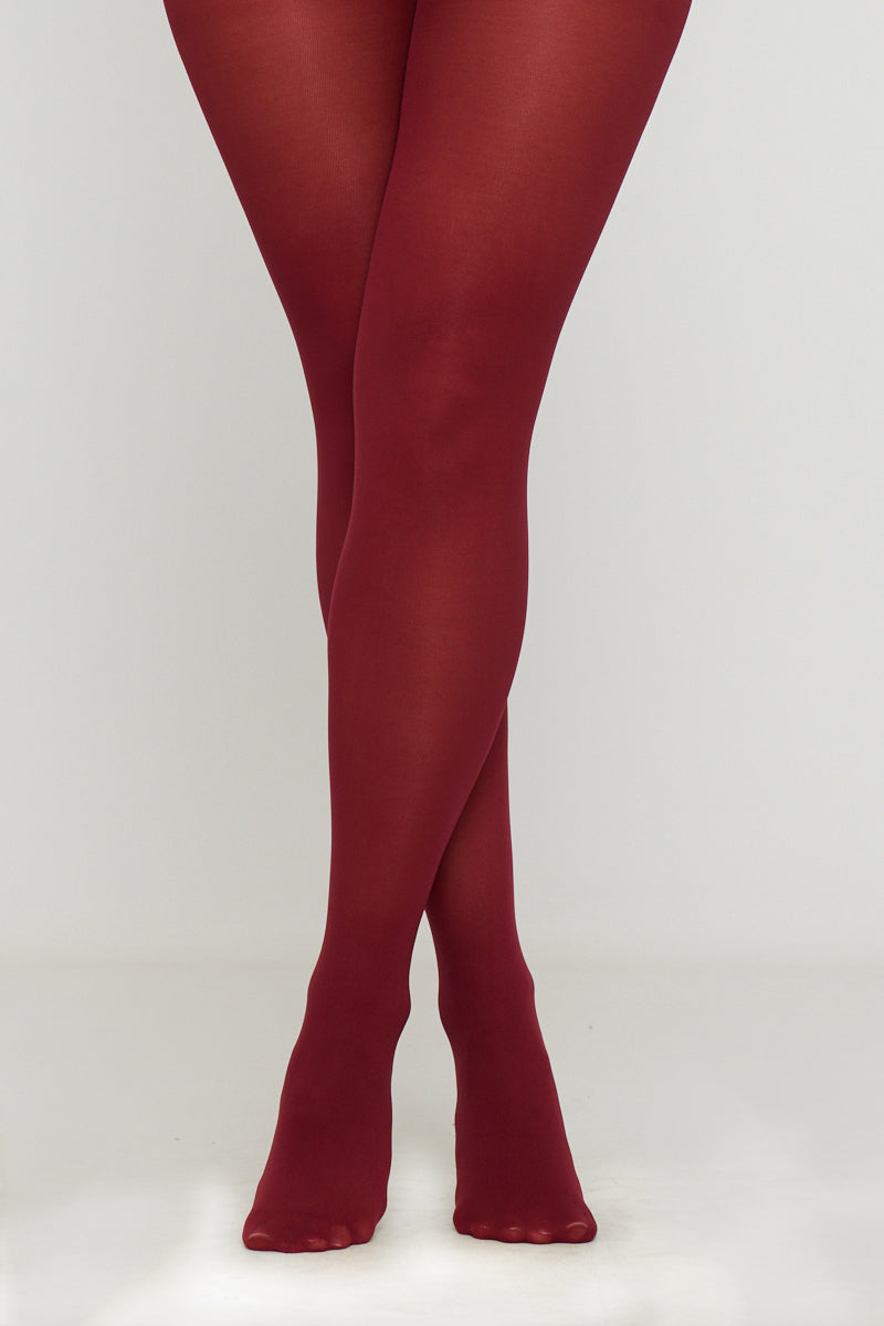 Burgundy Opaque High-Rise Tights