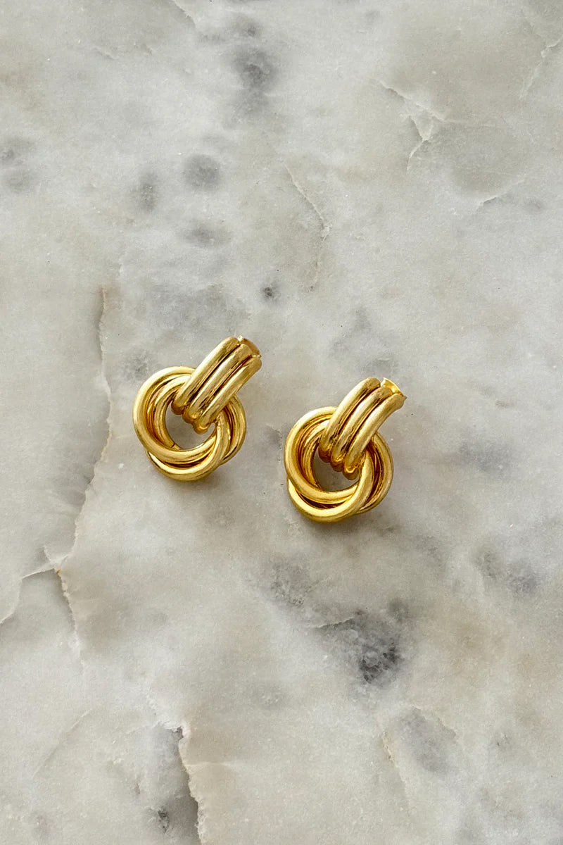 Double-Knot Gold Earrings