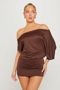 Bardot Dolman Brown Mini Dress