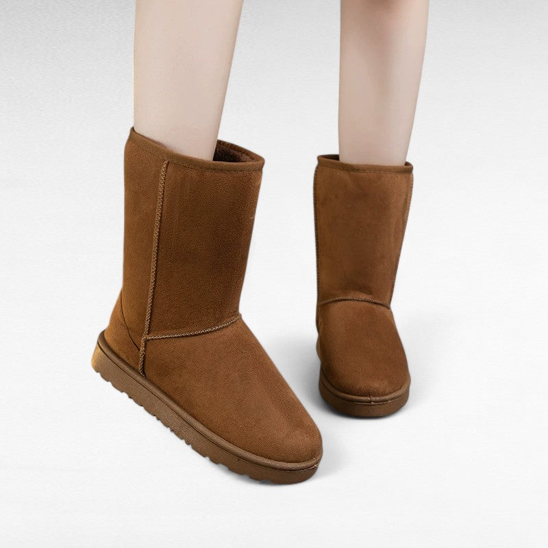 Understated Shearling-Lined Mid-Calf Boots
