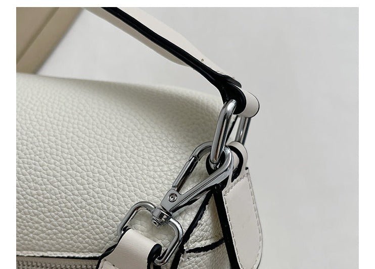 PU Leather Shoulder Bag with Geometric Detail