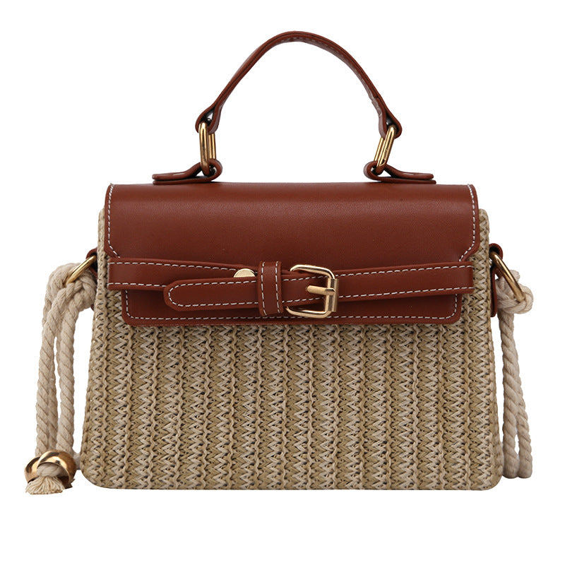Straw Evening Clutch with Woven Detail