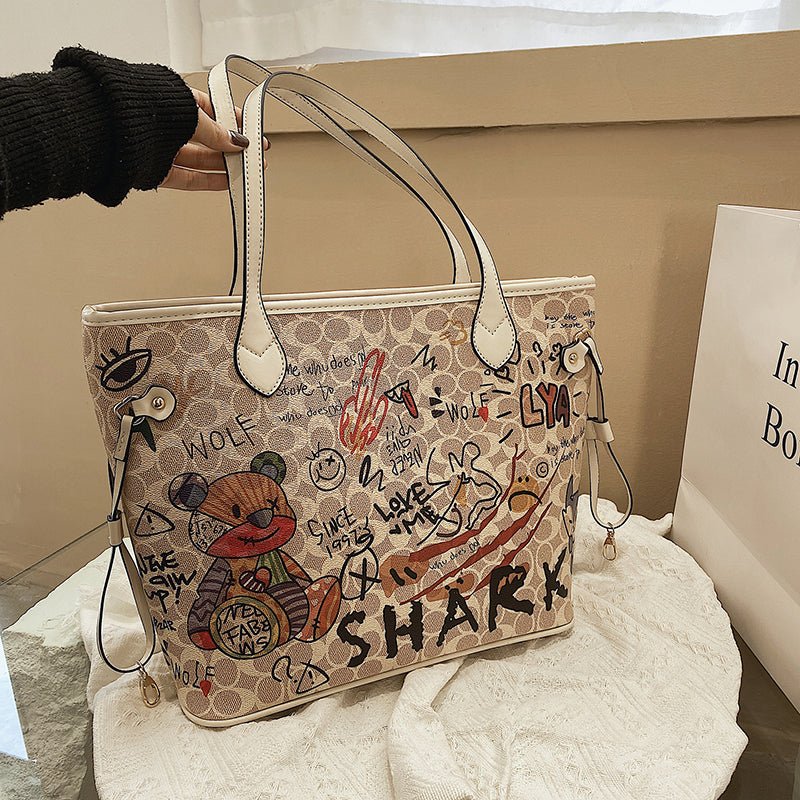 Graffiti-Print Tote Bag