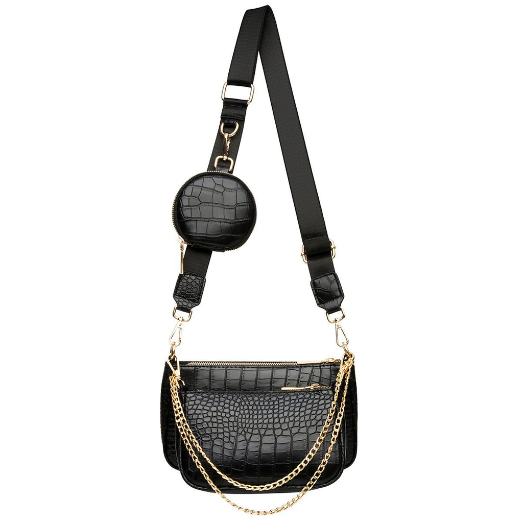 Croc-Effect Crossbody Bag