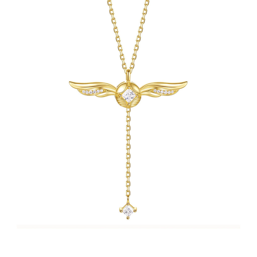 Gold-Plated Necklace with Lariat Detail