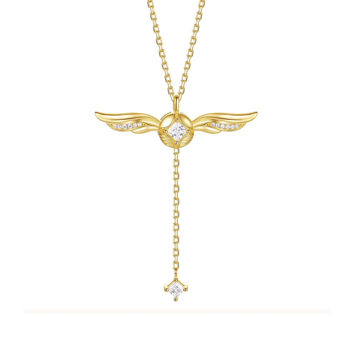 Gold-Plated Necklace with Lariat Detail