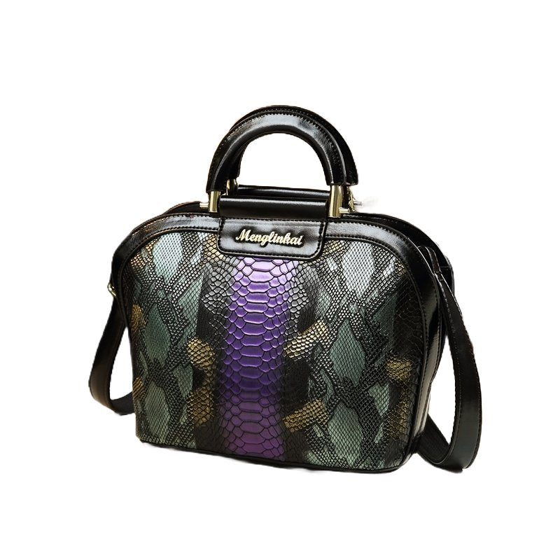 Genuine Leather Bucket Bag with Drawstring Detail