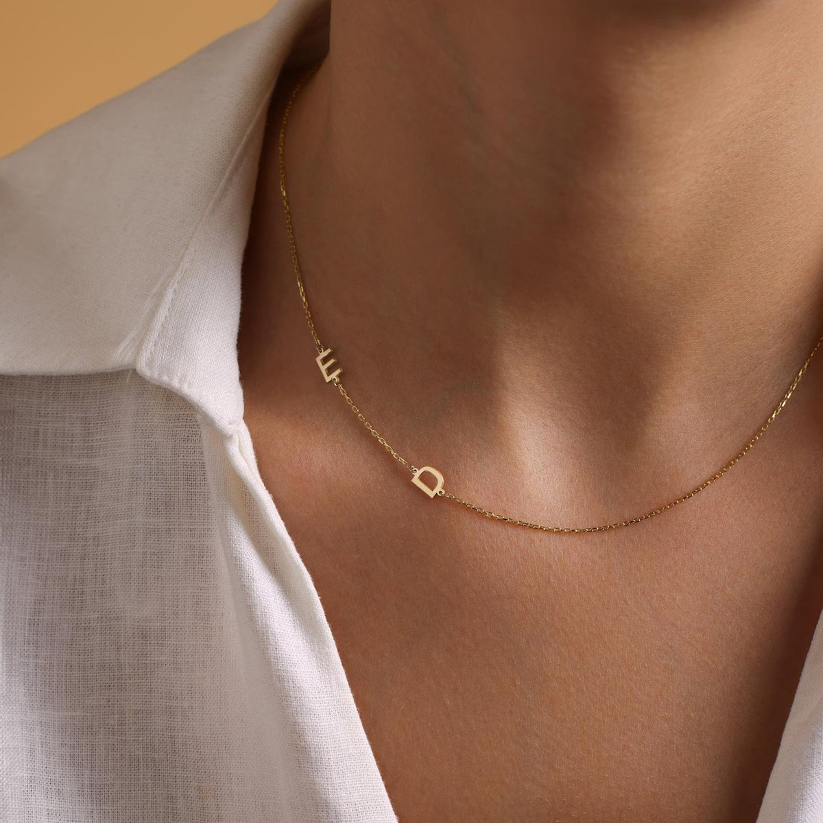 Signature Side Initial Necklace - Personalized