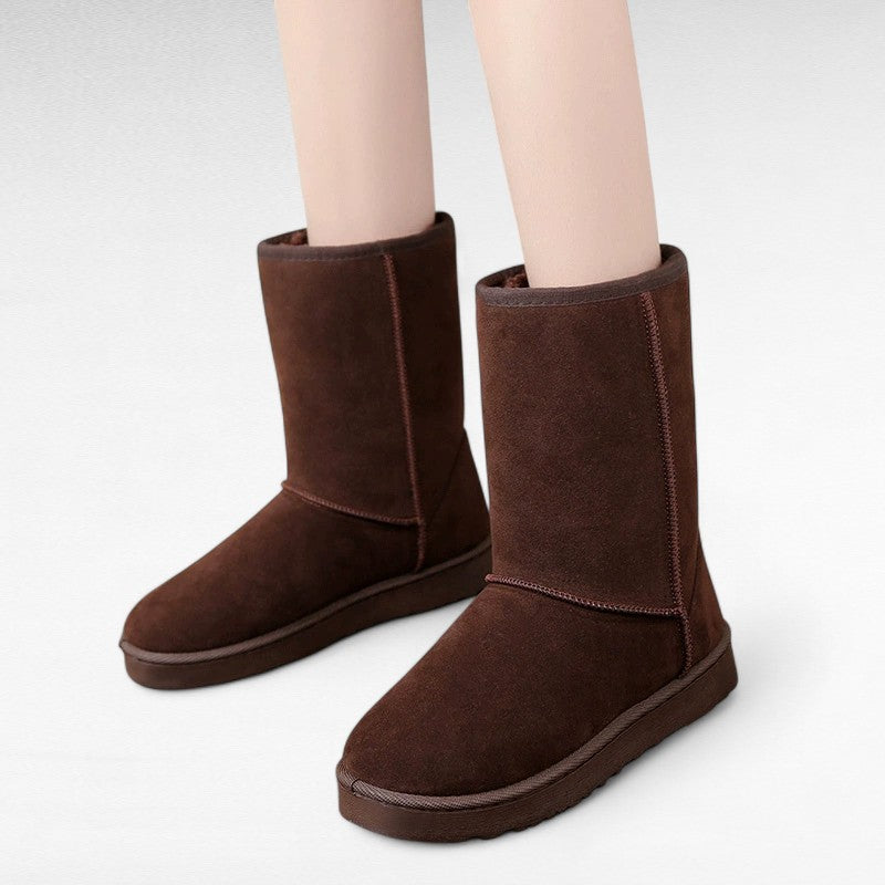 Understated Shearling-Lined Mid-Calf Boots