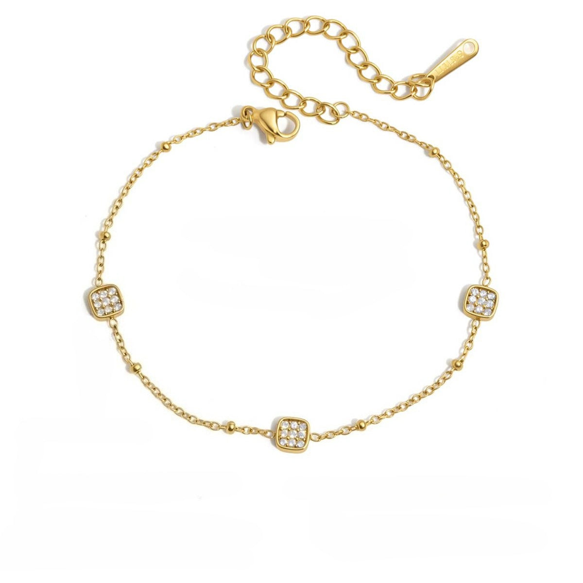 Stainless Steel Bracelet with Station Detail