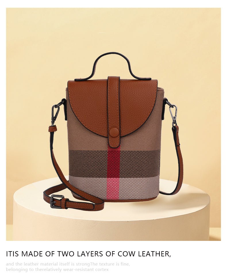 Lattice Genuine Leather Crossbody Bag