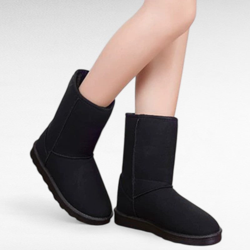 Understated Shearling-Lined Mid-Calf Boots