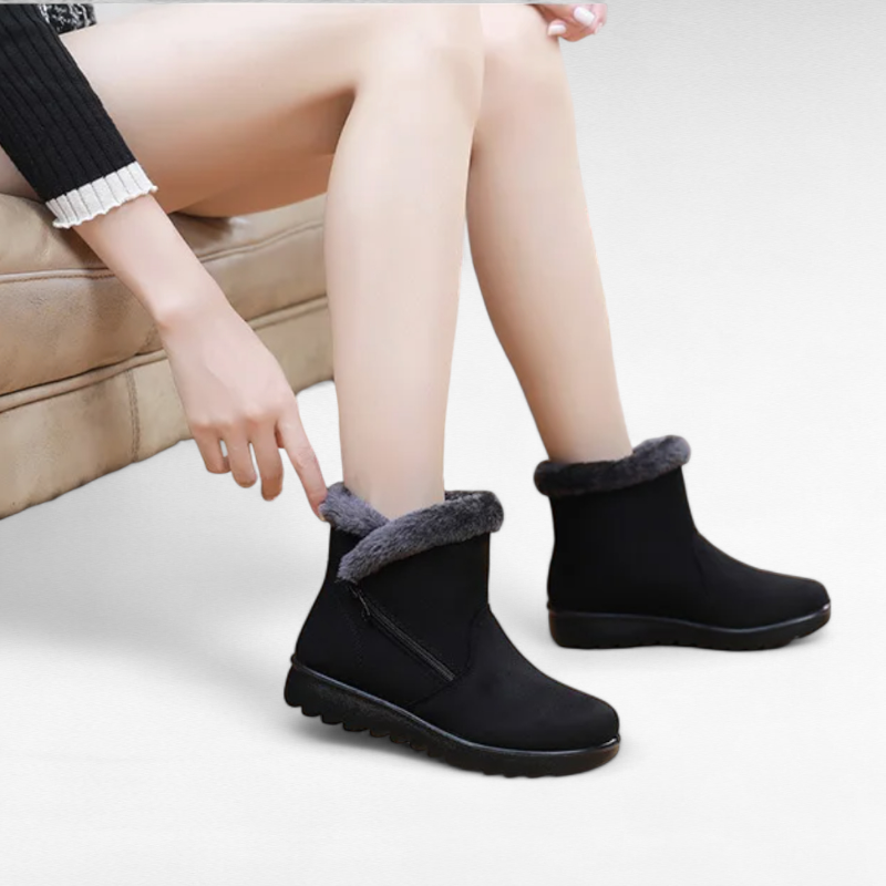 Essential Xiao Flat Shearling-Lined Boots with Zip