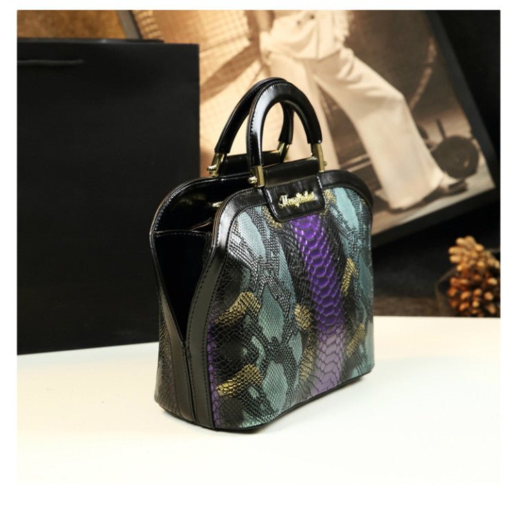 Genuine Leather Bucket Bag with Drawstring Detail
