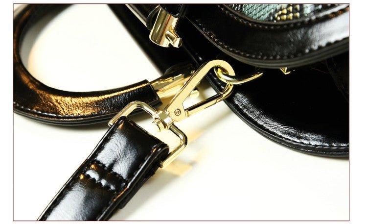 Genuine Leather Bucket Bag with Drawstring Detail