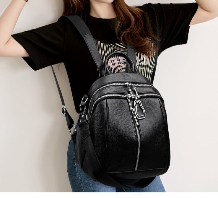 Versatile Genuine Leather Backpack