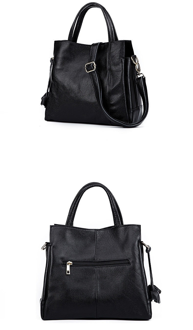Genuine Leather Messenger Bag with Weekend Detail