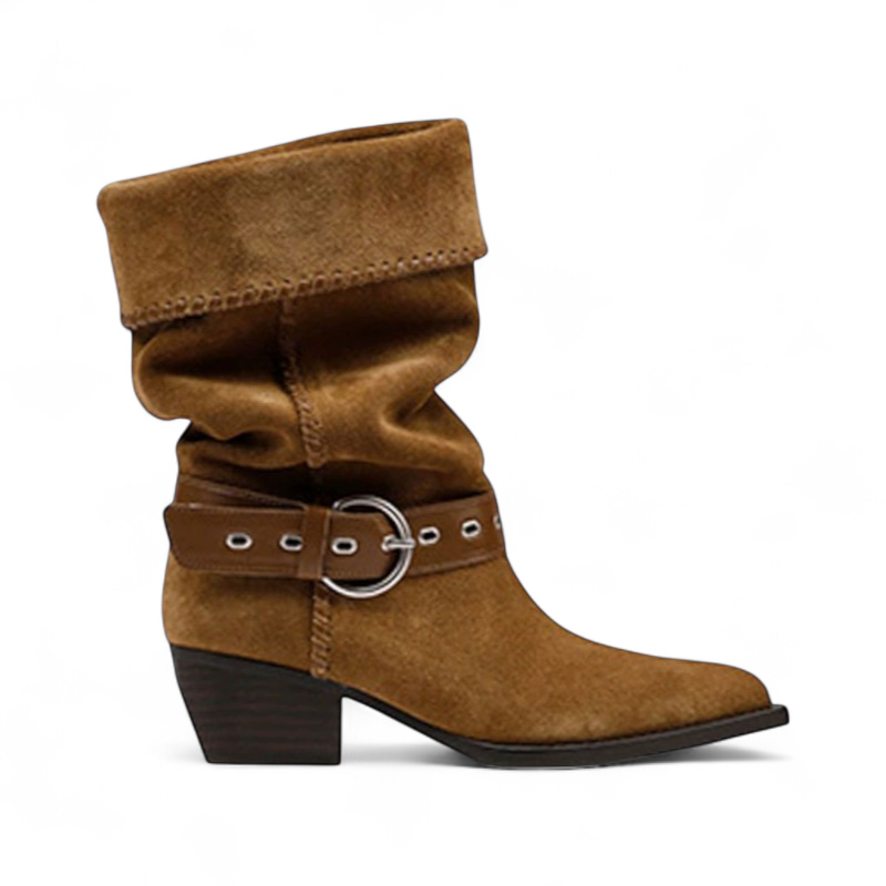 Essential Buckled Wide-Calf Western Boots