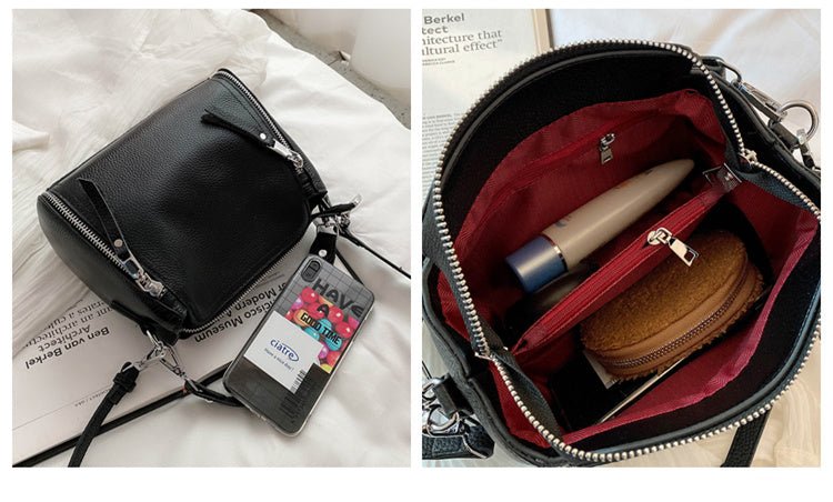 Genuine Leather Messenger Bag with Refined Detail