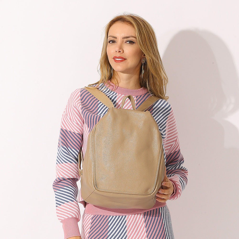 Compact Genuine Leather Backpack