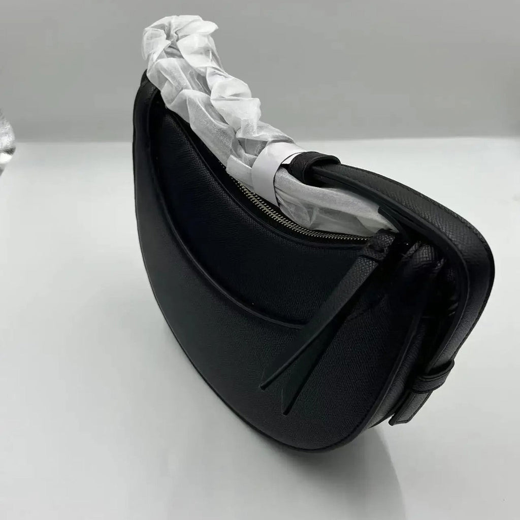 Sculpted Genuine Leather Hobo Bag