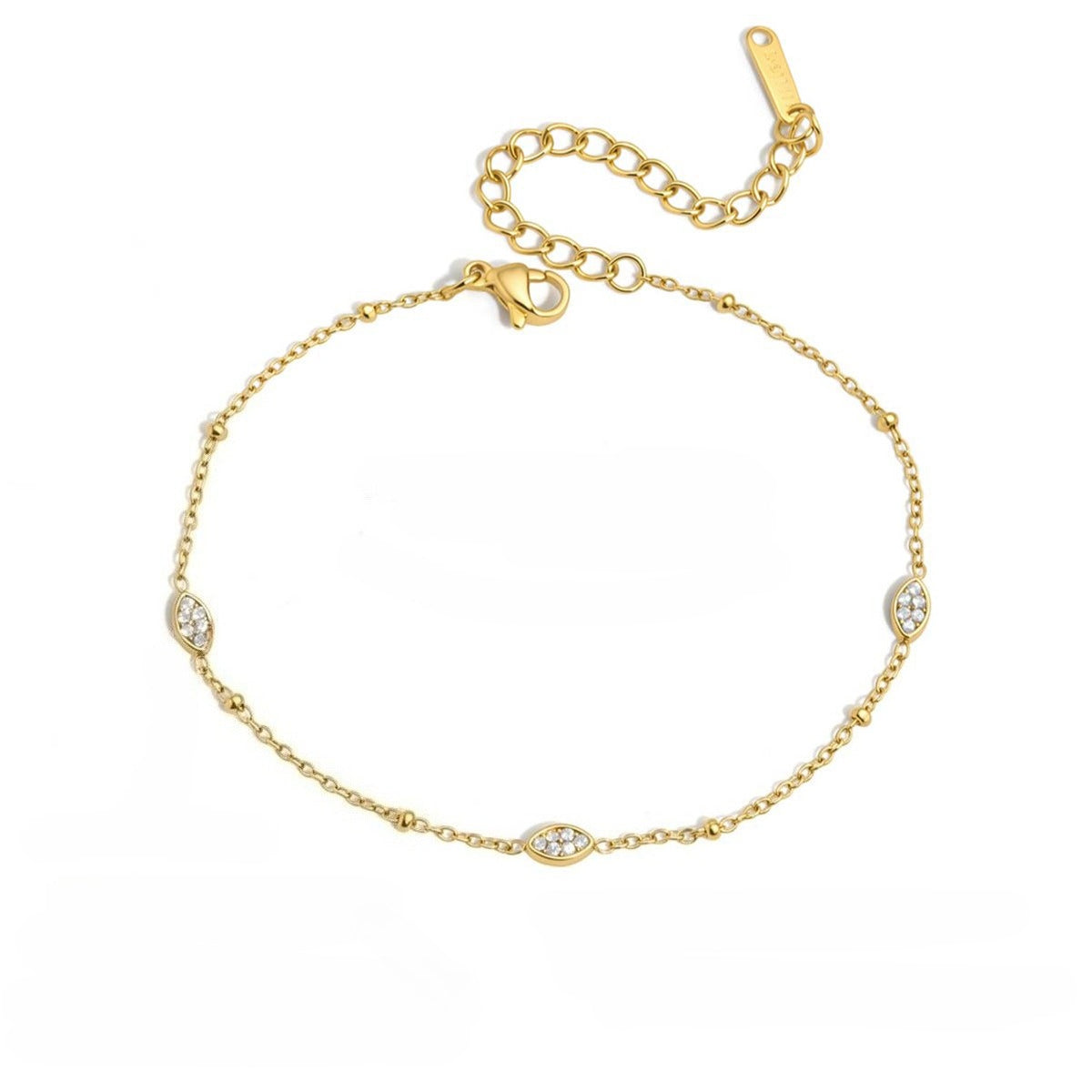 Stainless Steel Bracelet with Station Detail