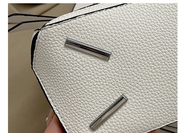 PU Leather Shoulder Bag with Geometric Detail