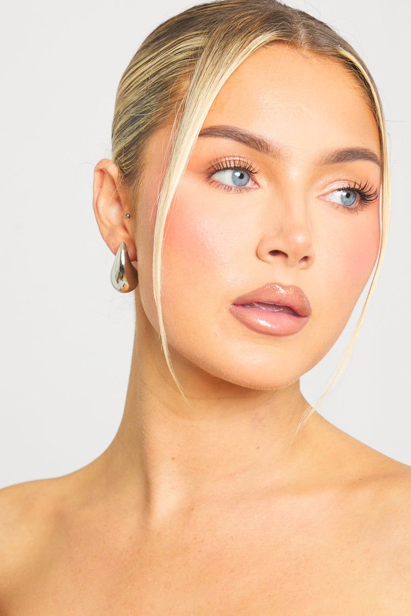 Silver Bold Teardrop Earrings - AMRONI