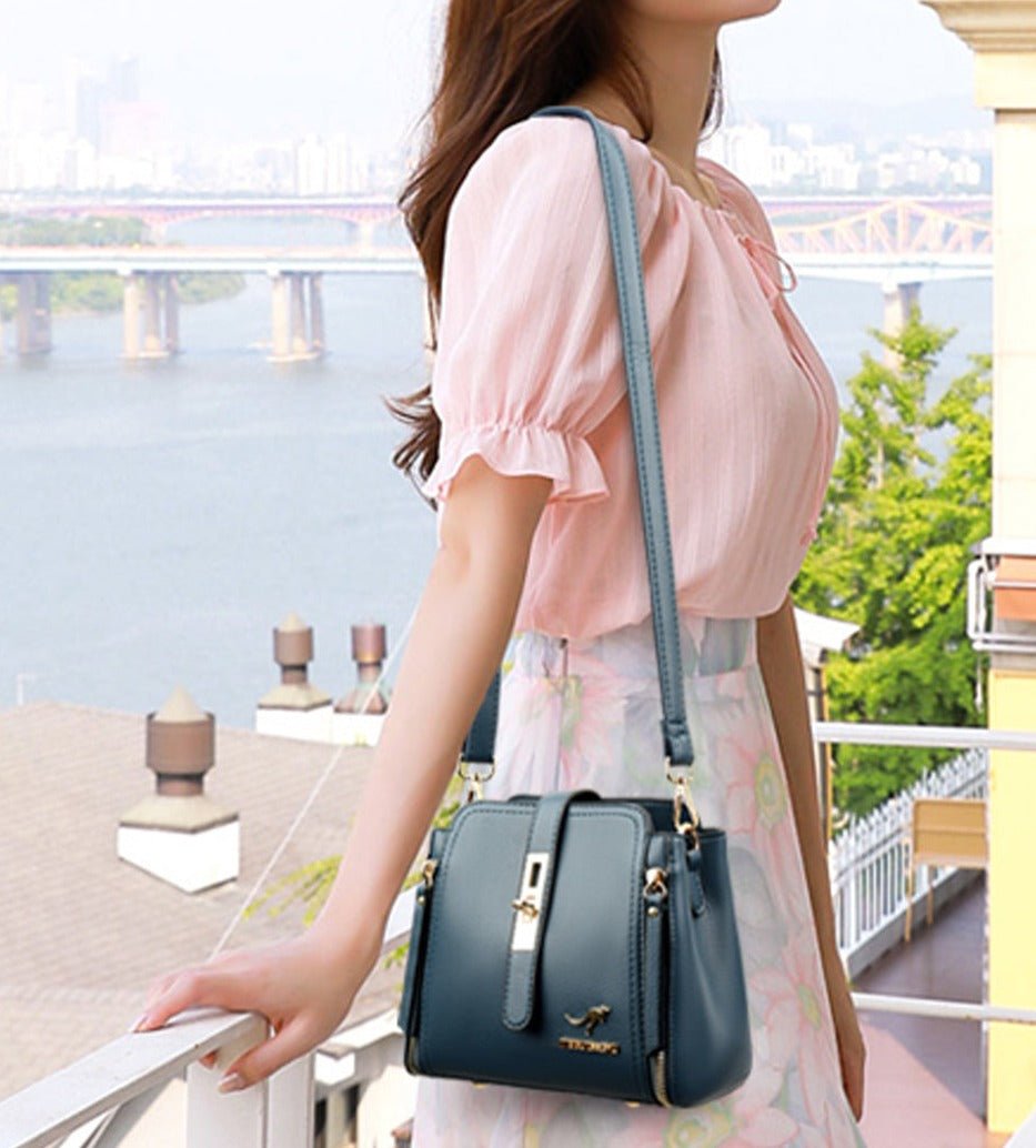Leather Shoulder Bag with Polished Detail