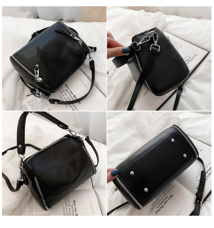 Genuine Leather Messenger Bag with Refined Detail
