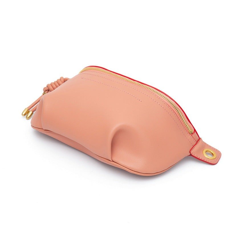 Genuine Leather Chest Bag with Statement Detail