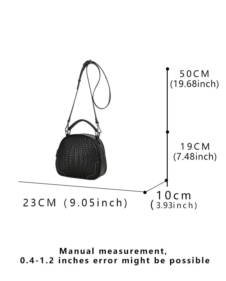 Knitted Shoulder Bag in Genuine Leather