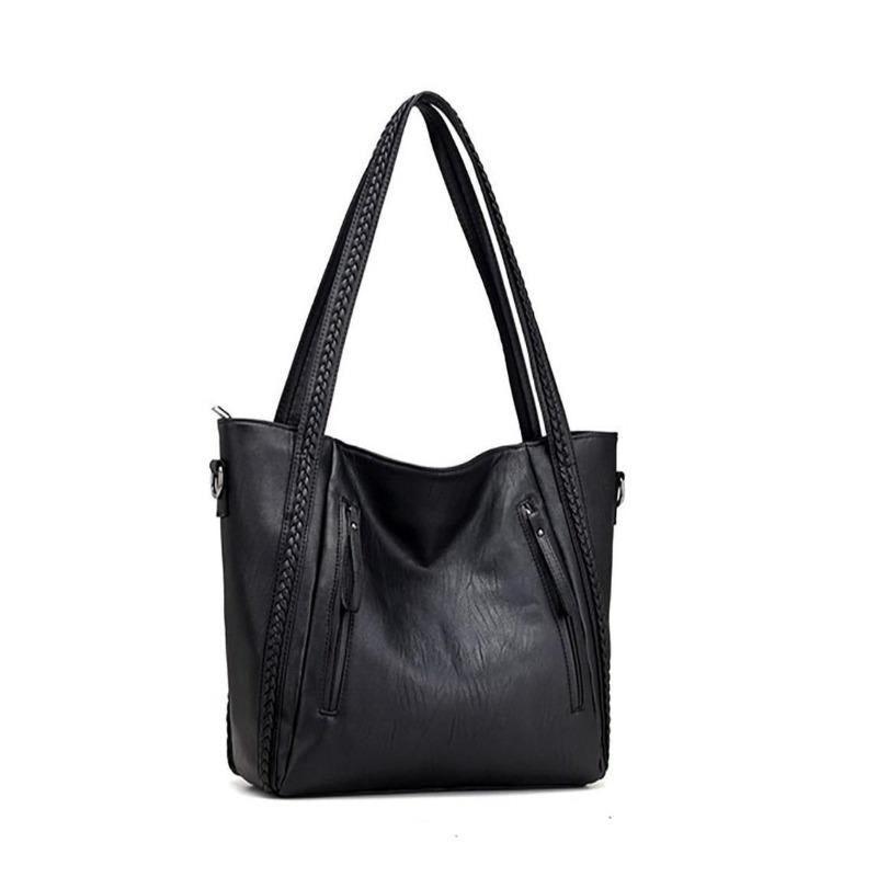 Structured Leather Tote Bag