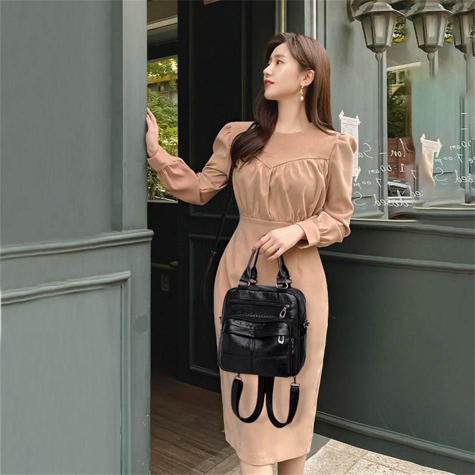 PU Leather Backpack with Refined Detail
