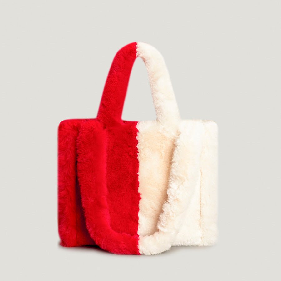 Modern Tote Bag in Faux Fur