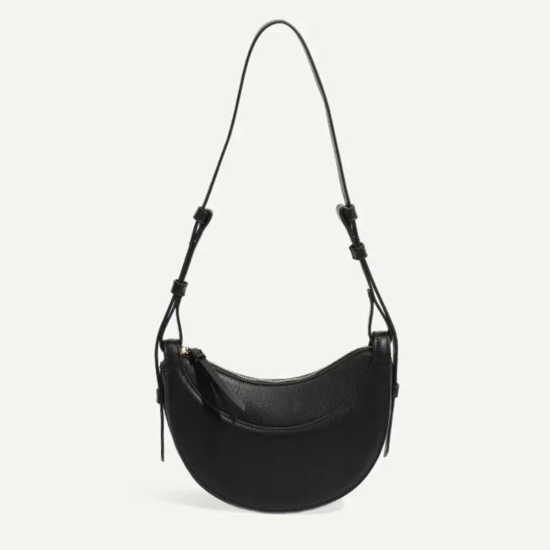 Sculpted Genuine Leather Hobo Bag
