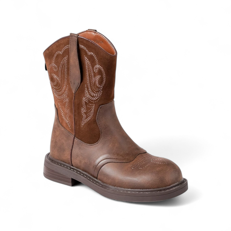 The Everyday Round-Toe Embroidered Western Ankle Boots