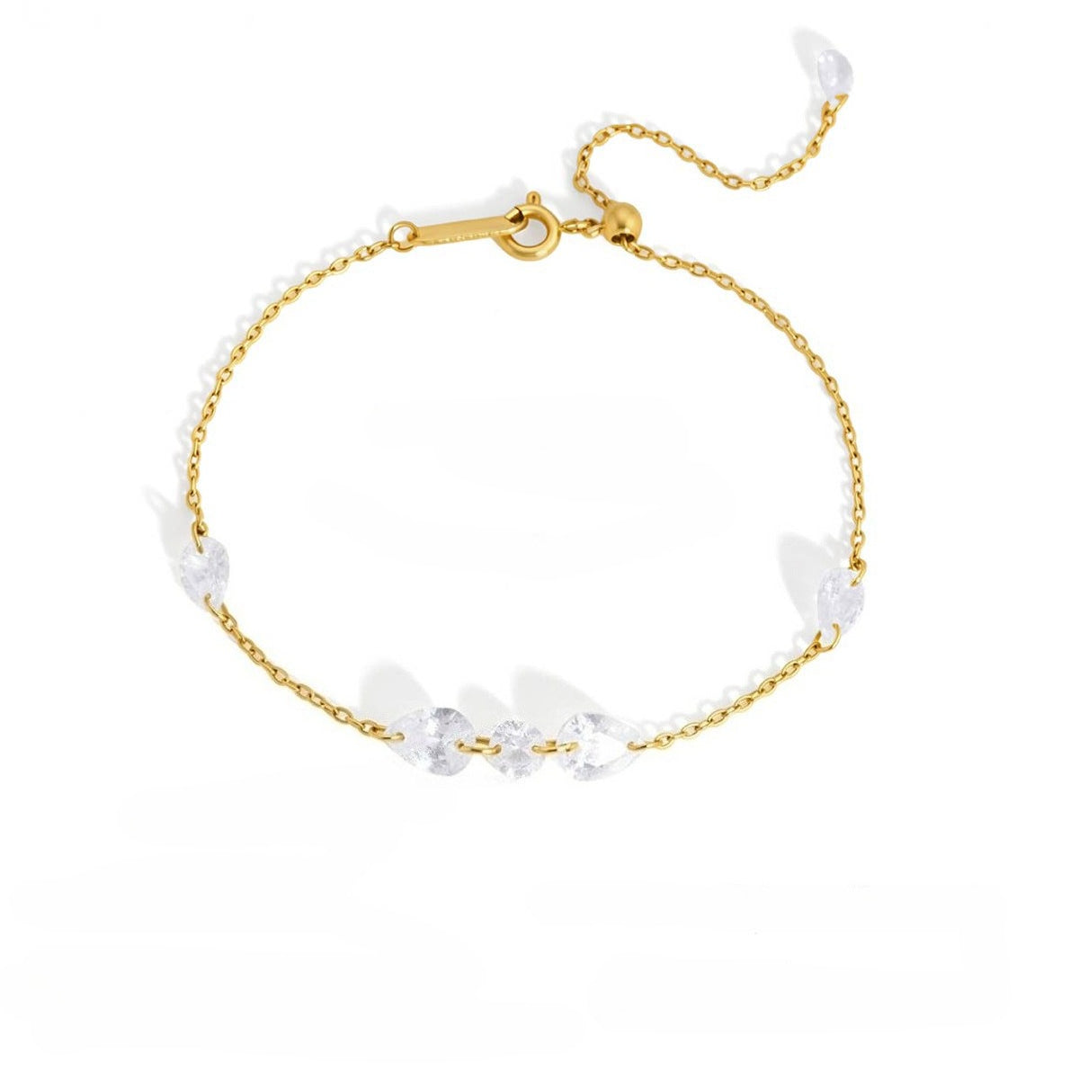 Stainless Steel Bracelet with Droplet Detail