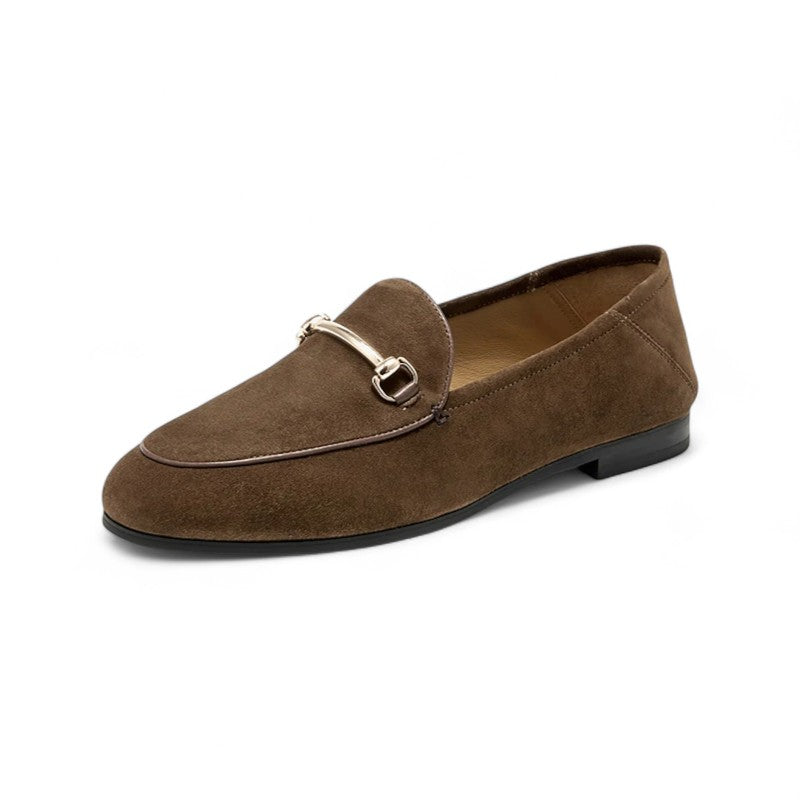 Essential Suede Loafers with Metal Hardware