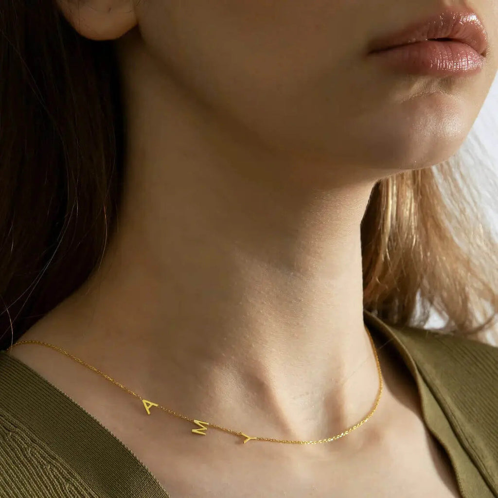 Signature Side Initial Necklace - Personalized