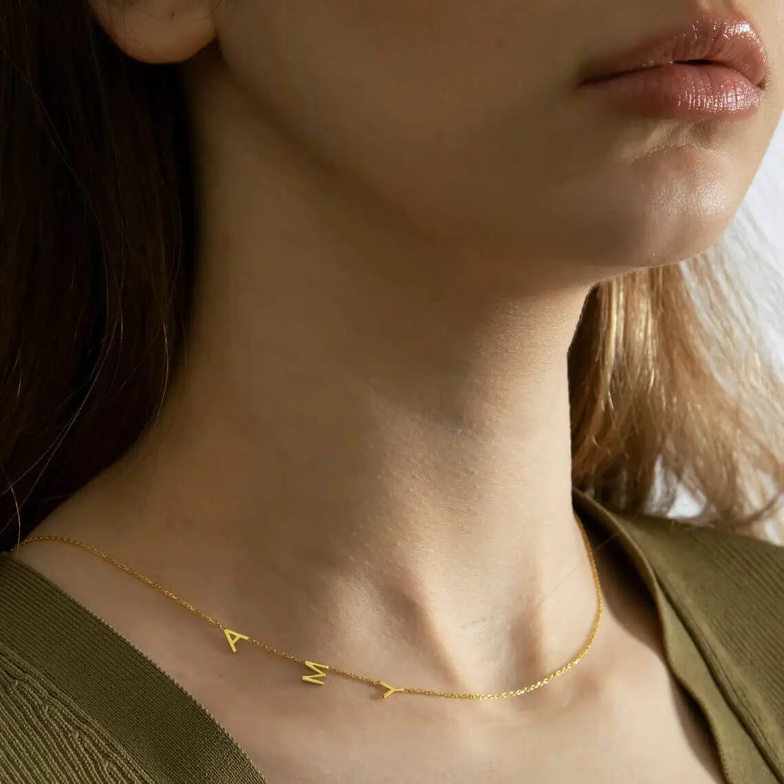 Signature Side Initial Necklace - Personalized