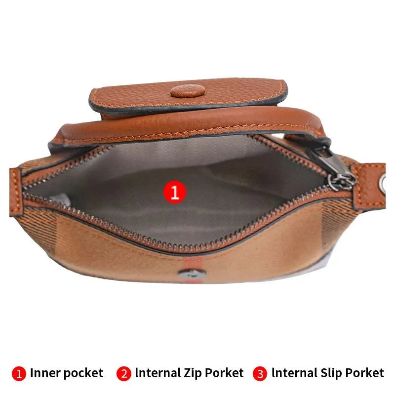 Statement Genuine Leather Crossbody Bag