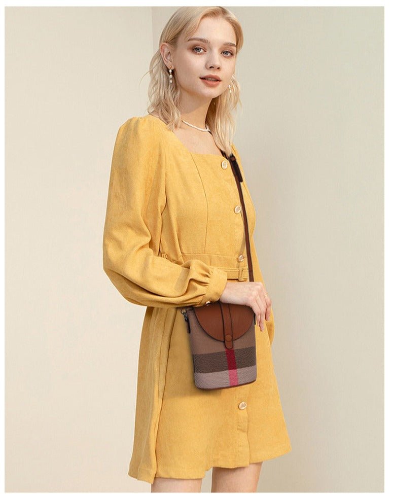 Lattice Genuine Leather Crossbody Bag