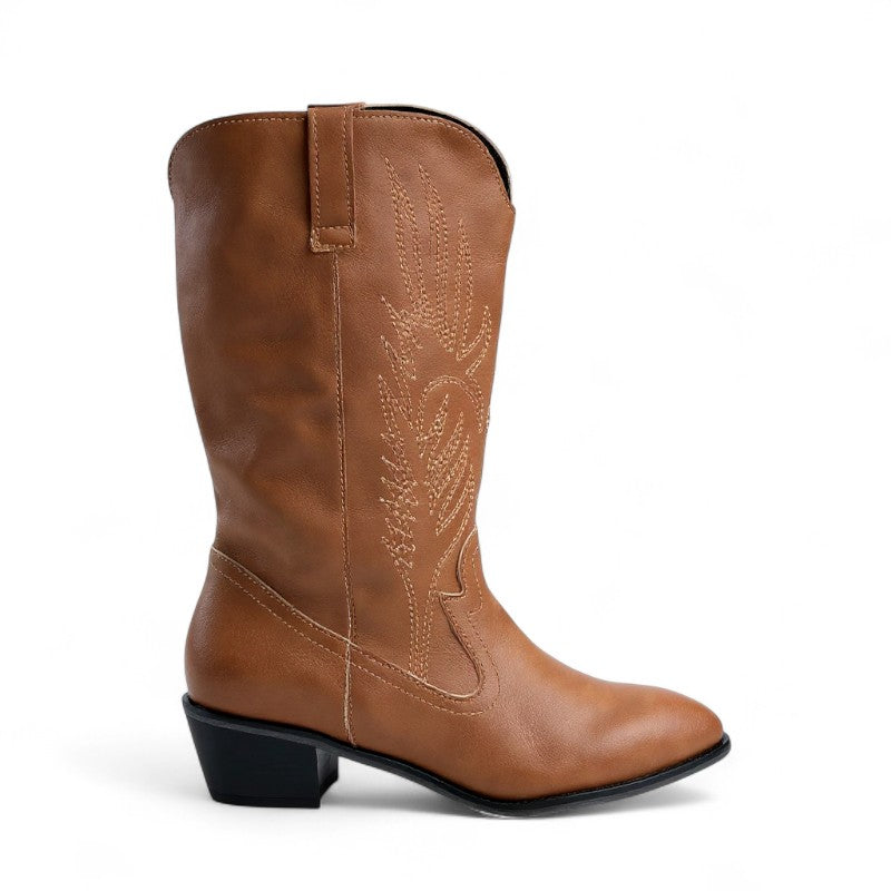 Classic Western Lilou Embroidered Ankle Boots
